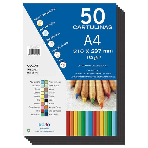 Cartoncino colorato Dohe 180 G/M2 - Formato A4 - PH neutro - Privo di cloro elementare - Coloranti biodegradabili