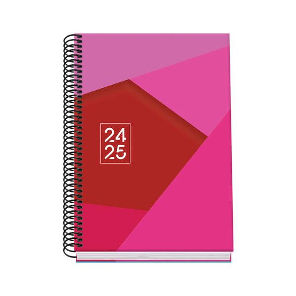 Agenda scolastica a spirale Dohe Tamgram A5 - Vista settimanale - Carta 70 g/m2 - Copertina in cartone laminato - Colore rosa