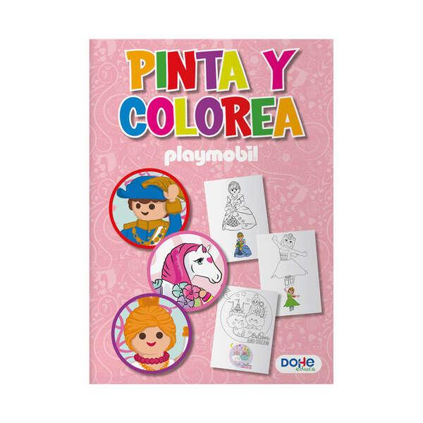 Libro da colorare Dohe Playmobil Princess - Copertina in cartoncino da 350 gr - Interno 30 fogli da 120 gr - Ideale per matite