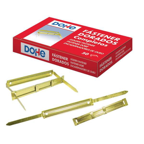 Dohe Fastener Metallic Gold - per attacchi da 80 mm - linguetta e perno - scatola da 50 unità