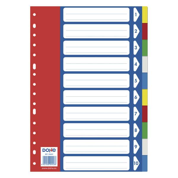 Divisori Dohe per cartelle portadocumenti e cartelle ad anelli - 120 micron - perforazione multipla a 16 fori - busta autoadesi