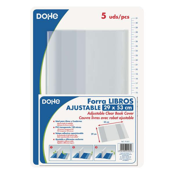 Pacchetto Dohe de copertina protettiva a 5 libri - Foglio adesivo riposizionabile - dimensione 29x53cm - materiale in PVC 120 m