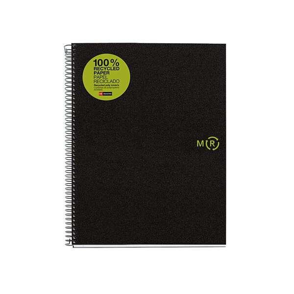 MIQUEL RIUS Notebook4 Eco Quaderno a spirale Formato A4 - 100% recuperato post-consumo - 120 fogli da 80GG con 120 microperfora