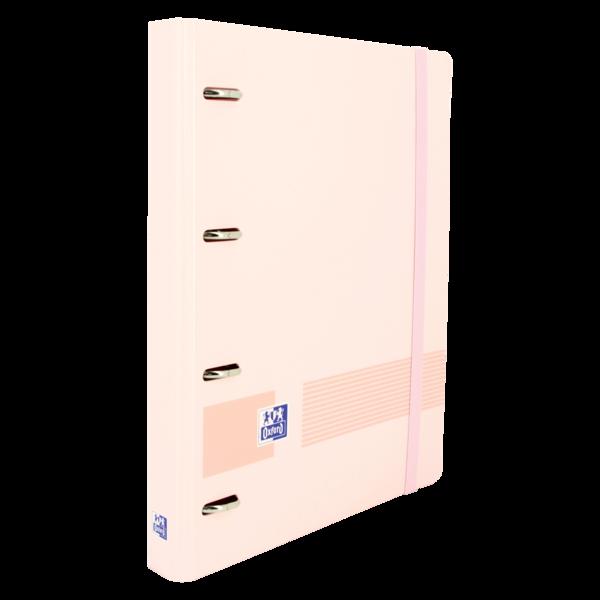 Oxford Live & Go A4+ Raccoglitore europeo in polyfoam - Dorso da 45 mm - Anelli 4Dx35mm - Sostituzione 5x5 - Colore rosa pastel