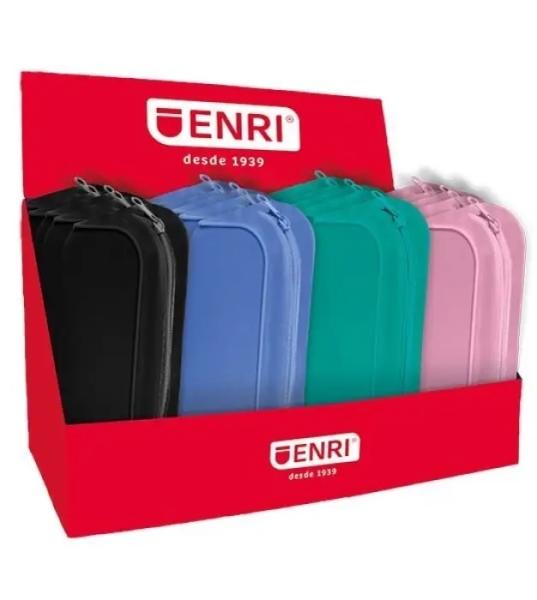 Enri Display da 20 Valigie da Trasporto con 3 Scomparti - Chiusure con Cerniera - Realizzate in Poliestere - Colori Assortiti