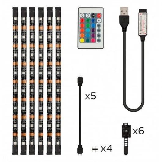 Strisce LED KSIX 6 RGB per TV 53 cm - 16 colori RGB - 4 modalità dinamiche - Telecomando