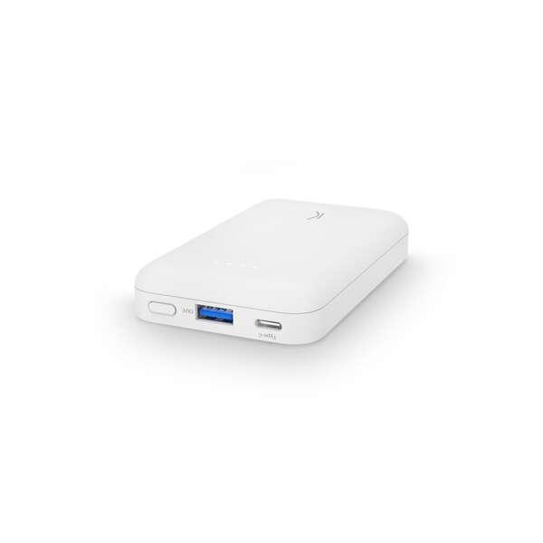 Powerbank magnetico Ksix 5.000 mAh 20 W PD + cavo micro-USB USB-A - Bianco