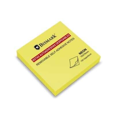 BISMARK BLOC da 100 banconote adesivo 76x76mm - colore giallo neon