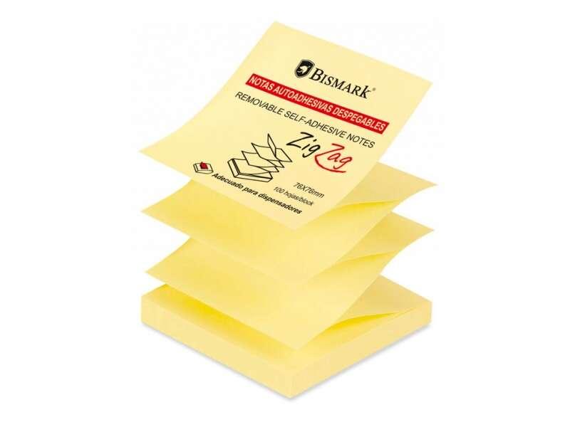 Bismark Zig-Zag Sticky Notes - Blocchi da 100 fogli - Adatti per dispenser