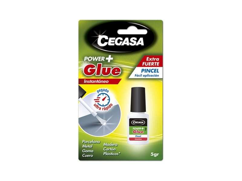 Adesivo Istantaneo Cegasa Power Glue con Pennello - Colla Forte - Punta Pennello - 5gr - Colore Trasparente