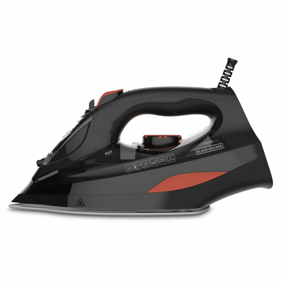 Black+Decker BXIR300E BXIR3000E Ferro da stiro a vapore, 3000, Ceramica, Nero