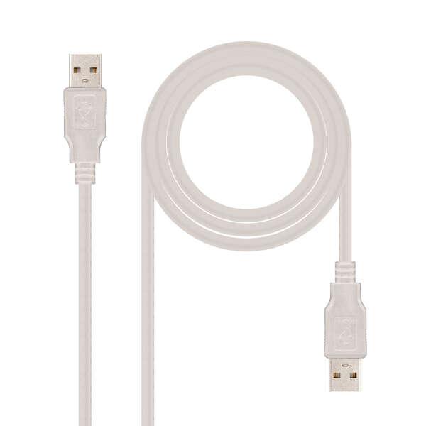 Nanocable 10.01.0302 cavo USB 1 m USB 2.0 USB A Beige