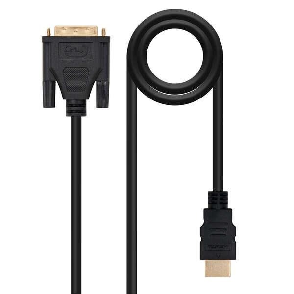 Nanocable HDMI - DVI, 5m HDMI tipo A (Standard) Nero