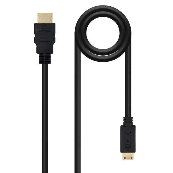 Nanocable 10.15.0902 cavo HDMI 1,8 m HDMI tipo A (Standard) HDMI Type C (Mini) Nero