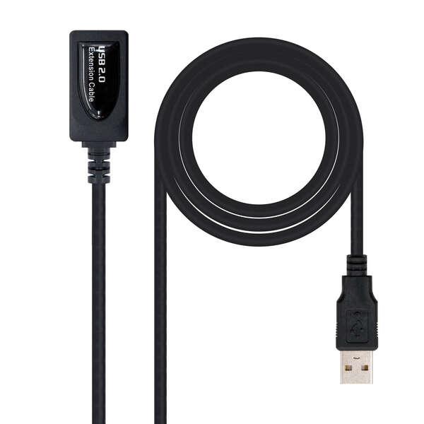 Nanocable 10.01.0213 cavo USB 15 m USB 2.0 USB A Nero