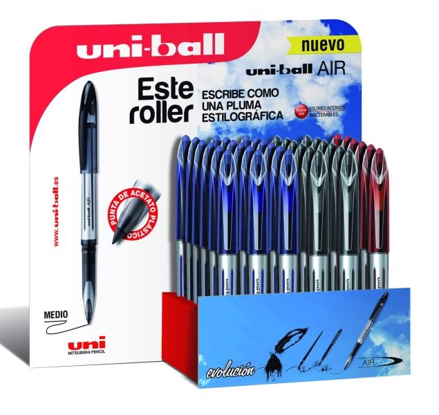 Uni-ball AIR -UBA-188-L/3D EXPOSITOR 07mm - Rollerball con scrittura simile a una stilografica - Punta rivoluzionaria in acetat