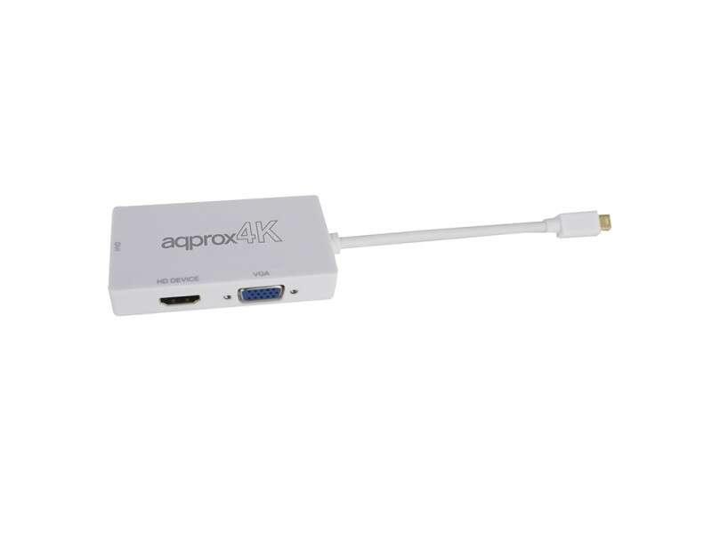 Adattatore DisplayPort approssimante HDMI/VGA/DVI - 3 in 1 - Risoluzione 4K