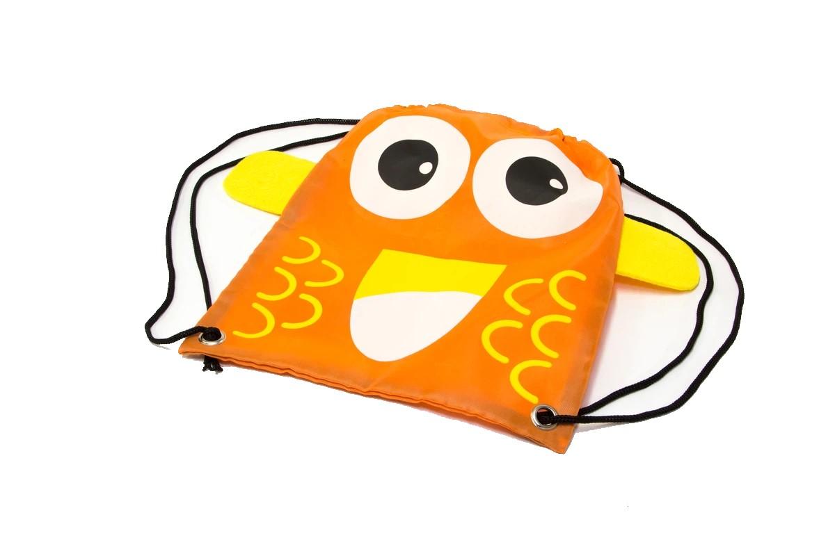 Borsa per Bambini Oceans Wave Modello Pesce - Coulisse da utilizzare come Zaino - Ideale per Portare la Colazione o la Merenda