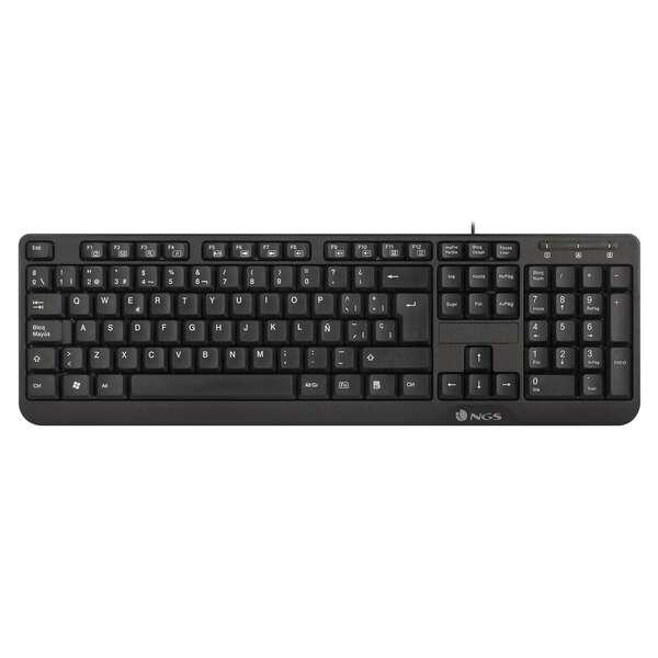 Tastiera NGS con 12 tasti multimediali - Cavo da 1,4 m - QWERTY portoghese - Colore nero