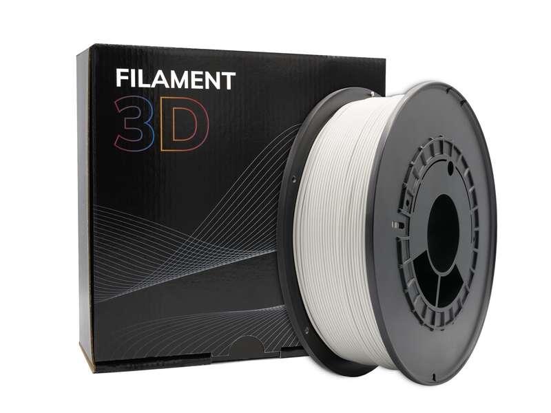 Filamento PLA 3D - Diametro 1,75 mm - Bobina da 1 kg - Colore grigio chiaro