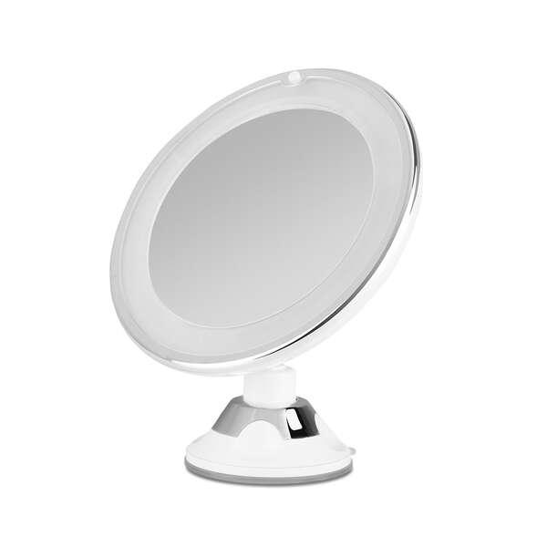 Orbegozo ESP 1010 Specchio cosmetico con luce LED - Ingrandimento 10X - Ventosa regolabile - Diametro 17 cm - Luce bianca per c