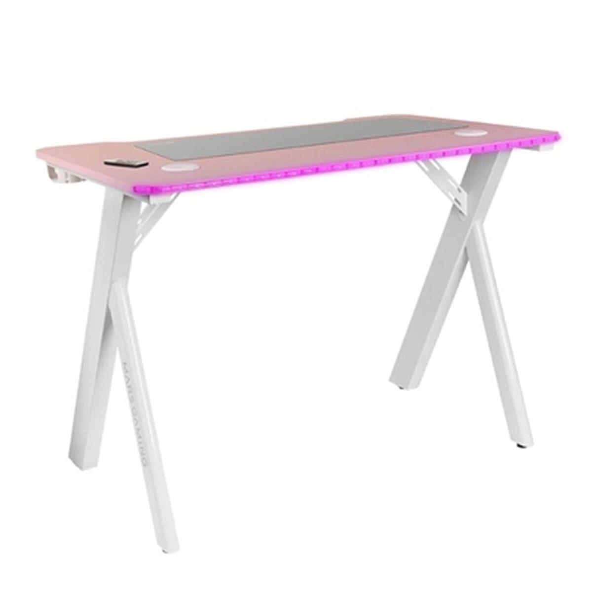 BUREAU GAMER MARS GAMING MGD100 RGB (ROSE/BLANC)