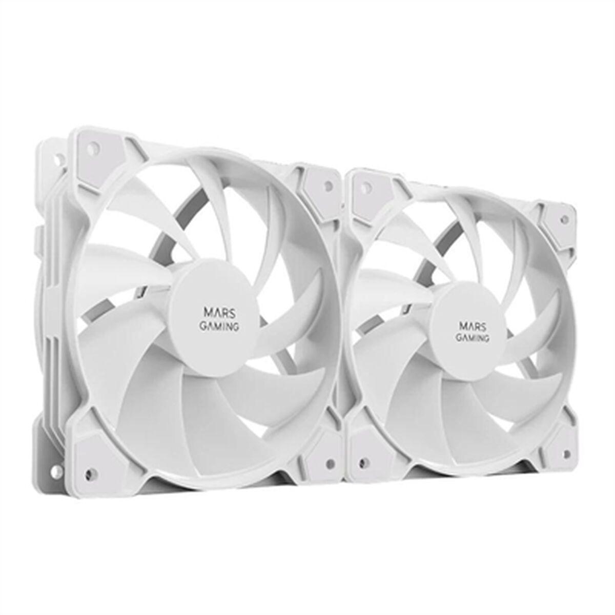 LOT DE 2 VENTILATEURS BOITIER MARS GAMING MF-PROX2 - 12CM (BLANC)