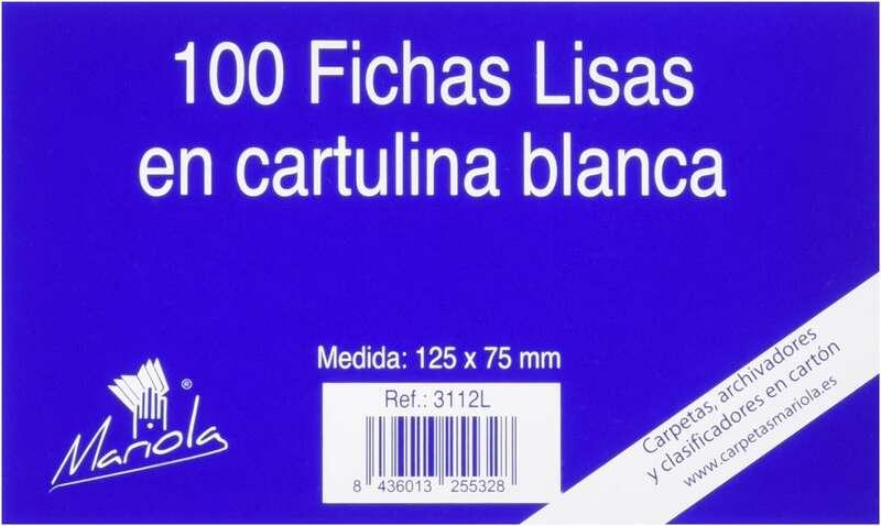 Mariola Confezione da 100 Carte Lisce N. 2 - Misure 125x75mm - Colore Bianco