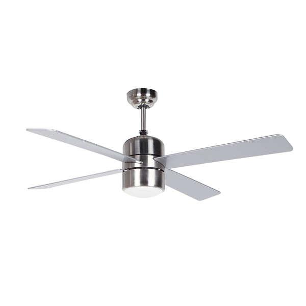 Orbegozo CP 72120 Ventilatore da Soffitto Inox - Pale Argento - Sistema di Ventilazione Reversibile - Telecomando - Ideale per