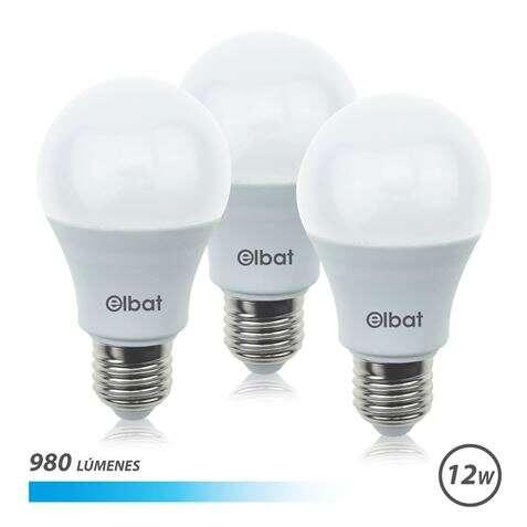 Confezione Elbat di 3 lampade LED A60 12W E27 980LM - 6500K Luce Fredda