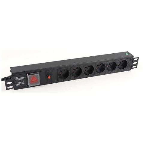 Cromad Strange 6 Shucko per montaggio rack 19 1u - interruttore on/off - custodia in alluminio - cavo 1,80 m