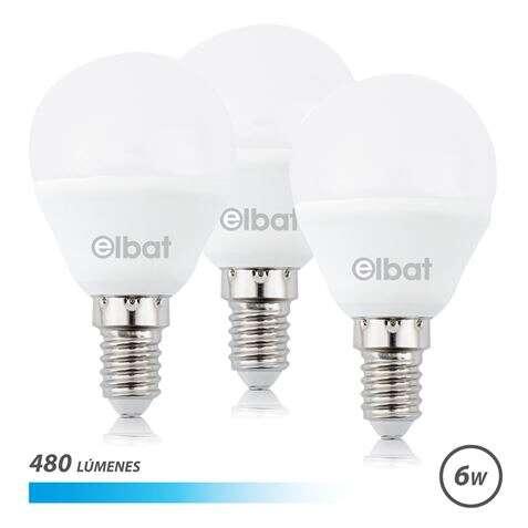 Pacchetto Elbat di 3 b -lighte lampadine G45 6W E14 480LM - 6500K Luce fredda