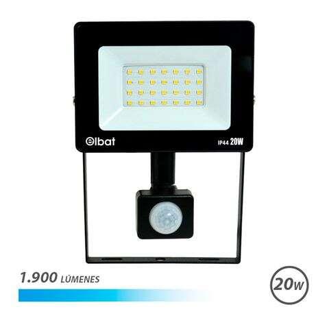 Elbat LED Faretto con Sensore di Movimento - Potenza: 20W - Lumen: 1900 - Luminosità 6.500K - Durata: 30.000 - 50.000 ore - An