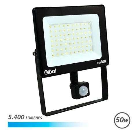 Faretto LED Elbat 50W - Potenza: 50W - Lumen: 5400 - Sensore di movimento - Luce flash 6.500K - 30.000 - 50.000 ore di vita - A