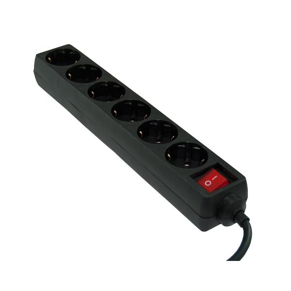 Multipresa 3GO con 6 prese - Cavo da 1,5 m - Colore nero