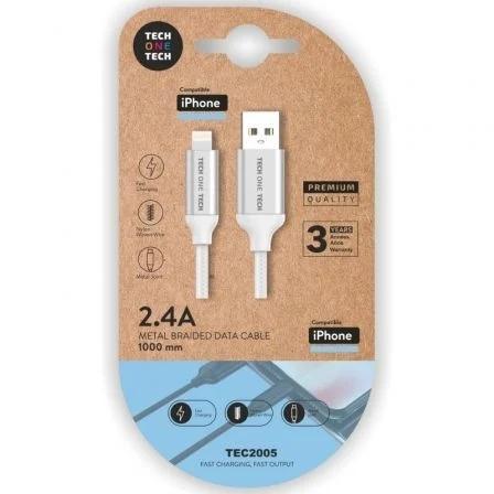 Cavo Techonetech USB -a maschio a fulmine maschile 1m - rivestito in nylon intrecciato