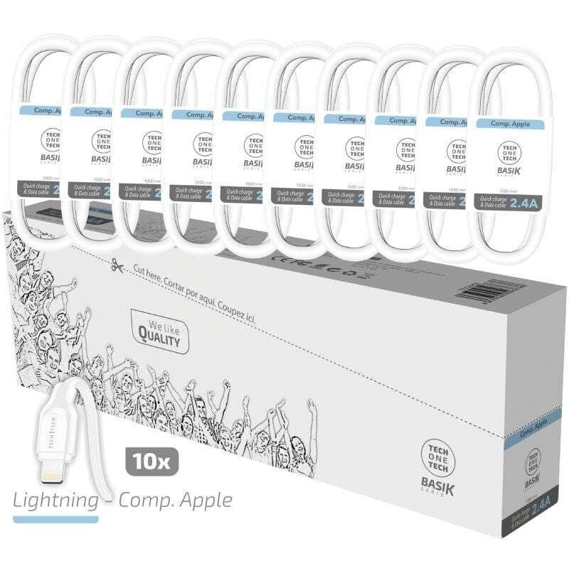 TechOnetech Basik Bask 10 Cavi USB maschili - Lightning maschile - Lunghezza 1m