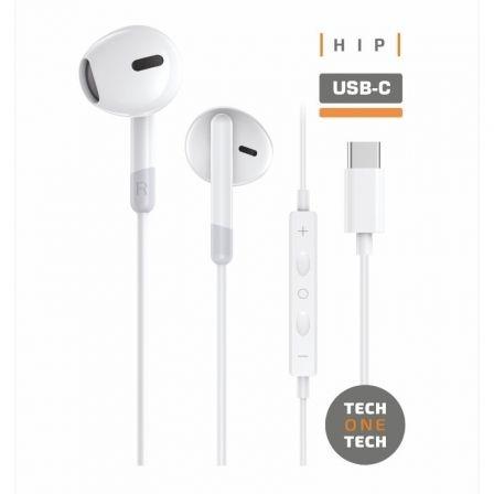 TechOneTech ear Tech Hip Cuffie intrauricolari USB-C - Microfono integrato - Assistente vocale - Cavo da 1,20 m