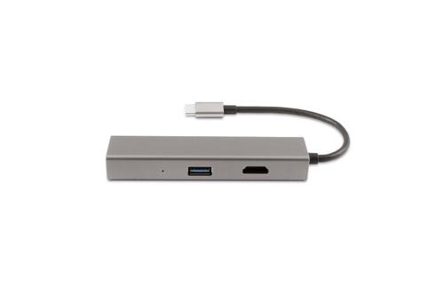 CoolBox Hub miniDOCK4 USB-C Cablato USB 3.2 Gen 1 (3.1 Gen 1) Type-C Acciaio