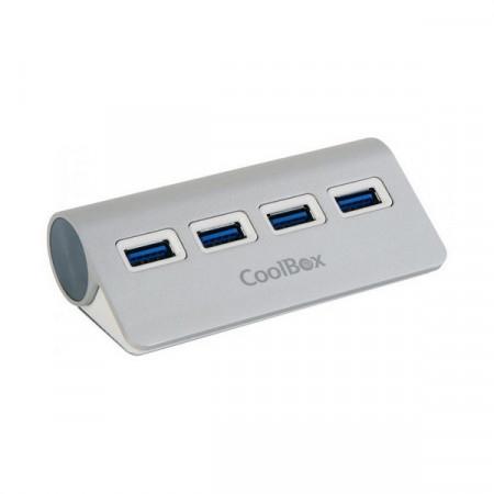 CoolBox COO-HU4ALU3 hub di interfaccia USB 3.2 Gen 1 (3.1 Gen 1) Type-A 5000 Mbit/s Argento