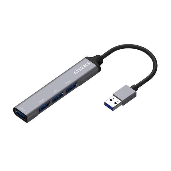 AISENS A106-0540 hub di interfaccia USB 3.2 Gen 1 (3.1 Gen 1) Type-A 5000 Mbit/s Grigio