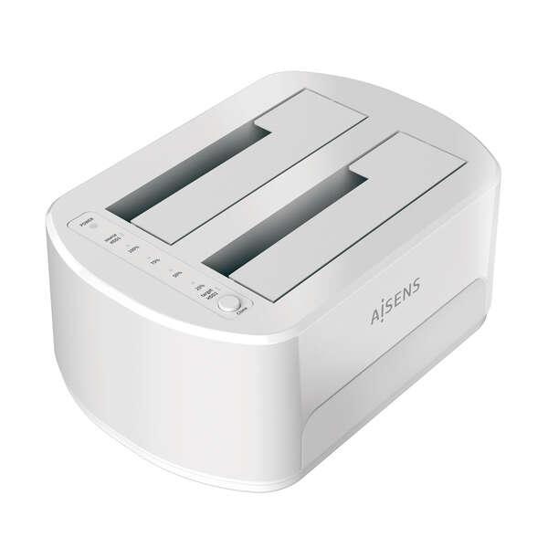 AISENS ASDS-D02W docking station per unità di archiviazione USB 3.2 Gen 1 (3.1 Gen 1) Type-B Bianco