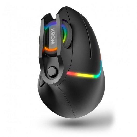 Krom Kaox Gaming USB 6400DPI verticale - 7 impulsi - illuminazione RGB con effetti - colore destro - colore nero