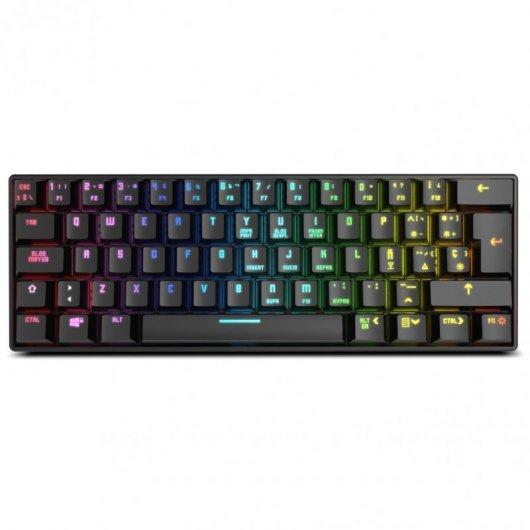 Krom Kluster Mini Mechanic Tastiera Gaming Bluetooth 5.0/USB - 62 tasti - Funzione di antigosting - illuminazione RGB - Cavo in