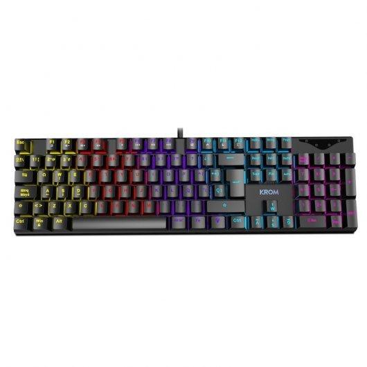 Krom Kasic Gaming Keyboard Mechanic - Moder di illuminazione RGB multipli - Chiavi di rete - Antintomosting - Cavo da 1,50 m