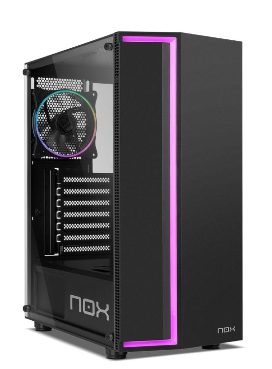 Nox Infinity Gamma Case Semiterirre ATX, Micro Atx e ITX - Temperate Glass - illuminazione Argb - 2x SSD 2.5 - 2x HDD 3.5 - USB