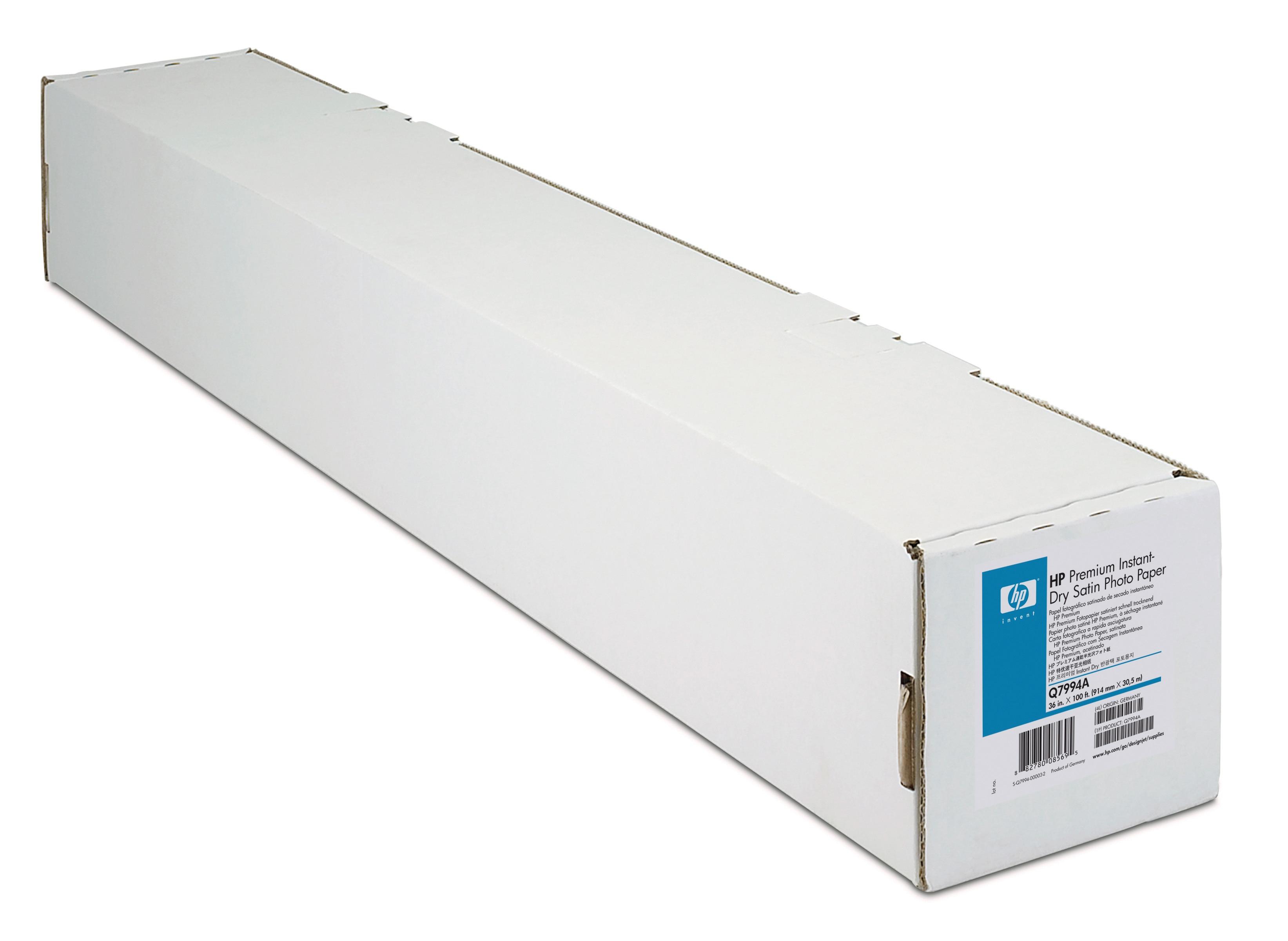 HP Premium Instant-dry Satin Photo Paper-914 mm x 30.5 m (36 in x 100 ft) carta fotografica