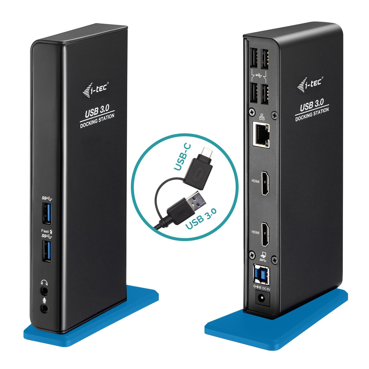 i-tec U3DUALHDMIDOCKUK replicatore di porte e docking station per laptop Cablato USB 3.2 Gen 1 [3.1 Gen 1] Type-A Nero (I-TEC U