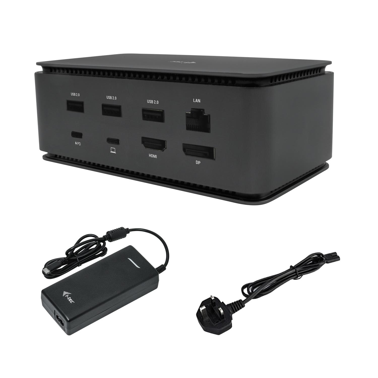 i-tec USB4DUALDOCK100WUK replicatore di porte e docking station per laptop Cablato USB4 Nero