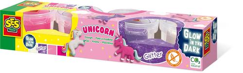 SES CREATIVE Children's Unicorn Dough Set, 4x 90g Pots, 2 Years and Above [00471]